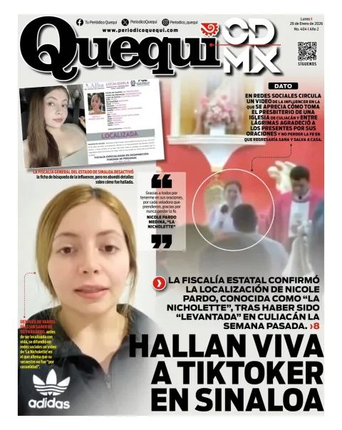 Portada de Quequi CDMX del lunes, 26 de enero de 2026