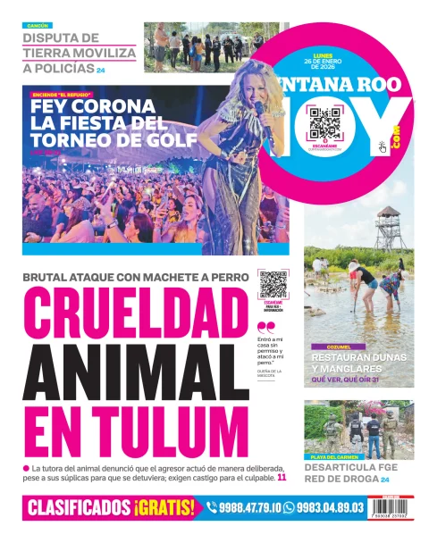 Portada de Quintana Roo Hoy (contraportada)