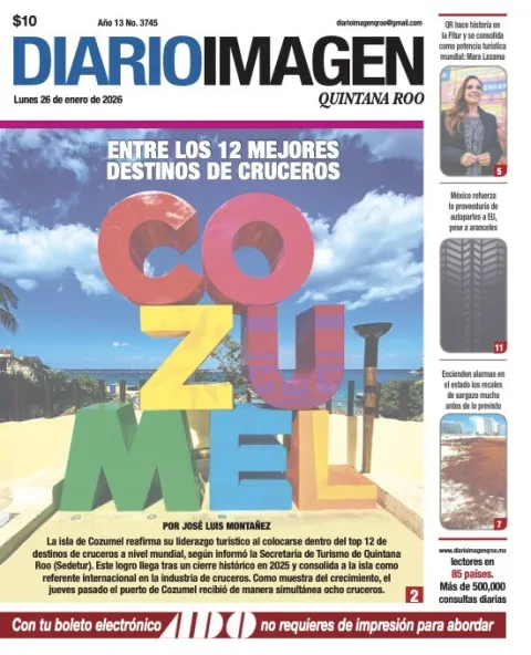 Portada de Diario Imagen Quintana Roo del lunes, 26 de enero de 2026