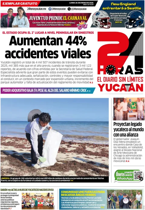 Portada de 24 Horas Yucatan