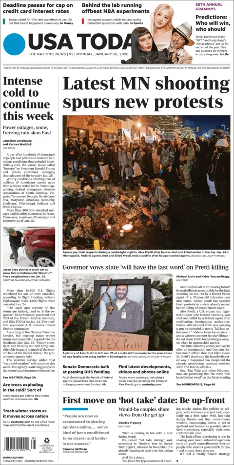 Portada de Usa Today