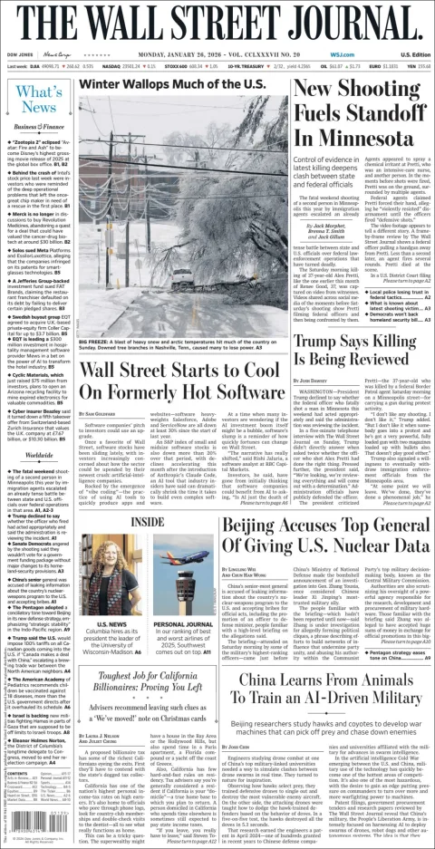 Portada de The Wall Street Journal