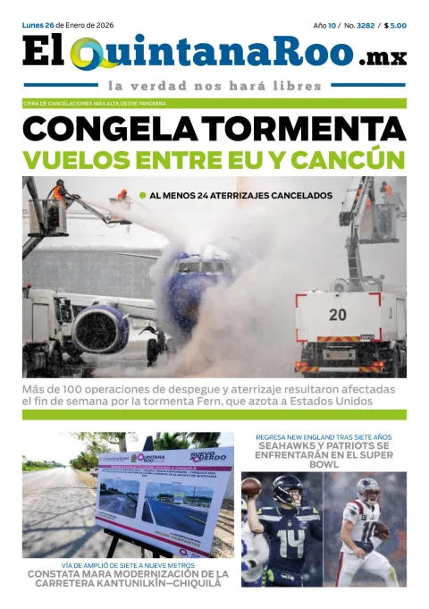 Portada de El Quintana Roo (portada) del lunes, 26 de enero de 2026