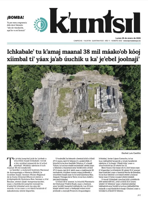 Portada de La Jornada - Kiintsil del lunes, 26 de enero de 2026