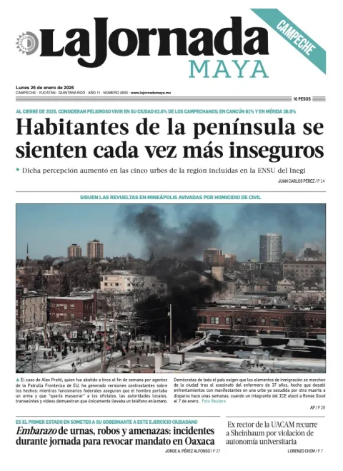 Portada de La Jornada Maya Campeche del lunes, 26 de enero de 2026