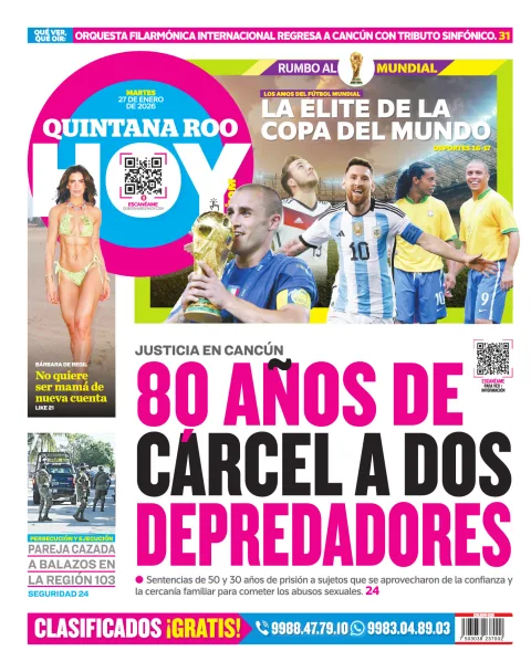 Portada de Quintana Roo Hoy (contraportada)