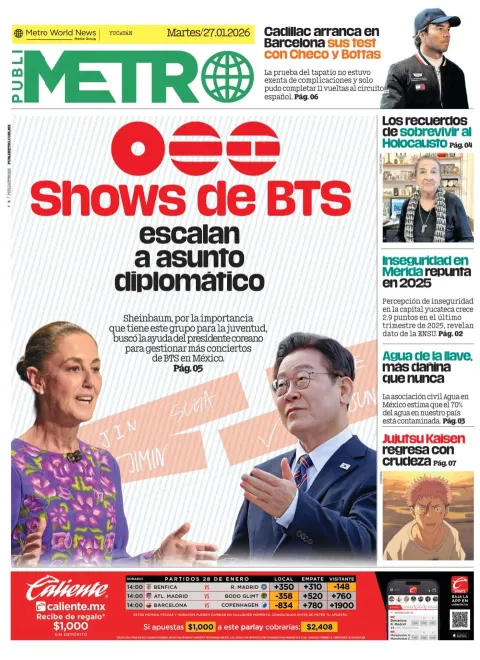 Portada de Publimetro Merida del martes, 27 de enero de 2026