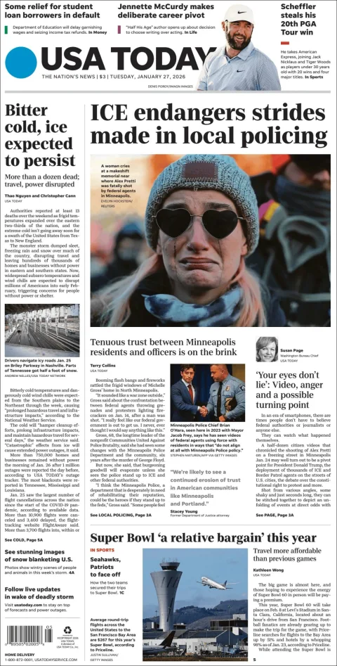 Portada de Usa Today