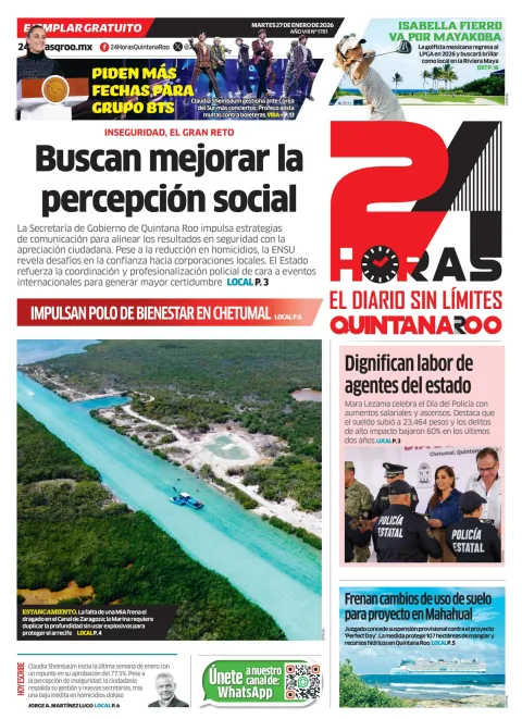 Portada de 24 Horas Quintana Roo