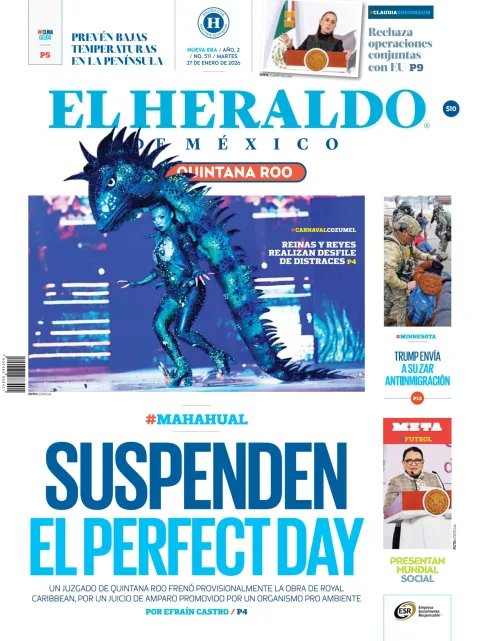 Portada de El Heraldo de Mexico - Quintana Roo