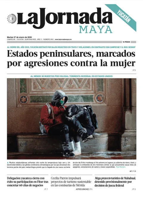 Portada de La Jornada Maya Yucatán del martes, 27 de enero de 2026