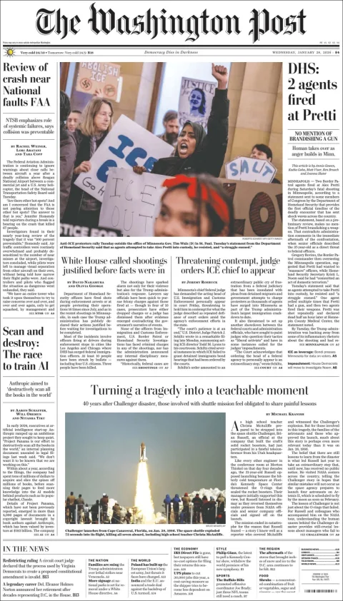 Portada de The Washington Post