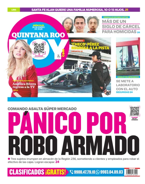 Portada de Quintana Roo Hoy (contraportada)