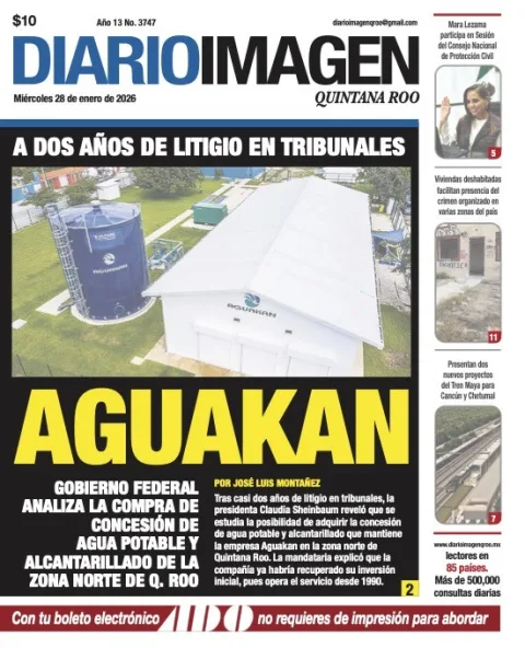 Portada de Diario Imagen Quintana Roo del miércoles, 28 de enero de 2026