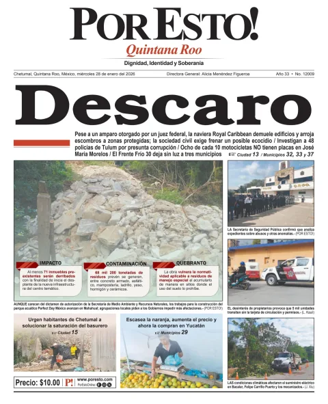 Portada de Por Esto (quintana Roo Chetumal)