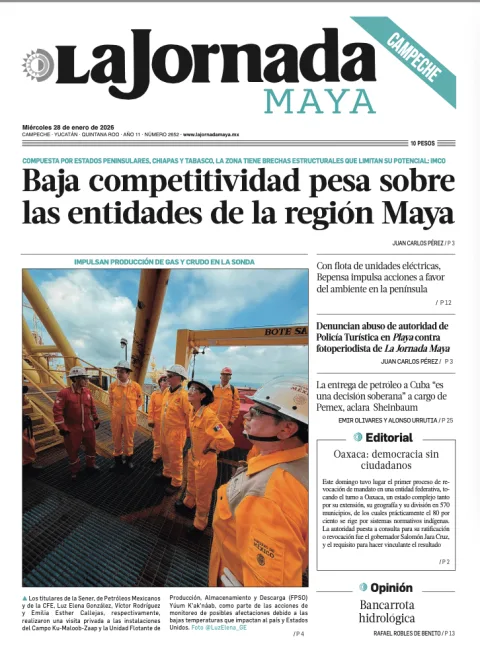Portada de La Jornada Maya Campeche del miércoles, 28 de enero de 2026