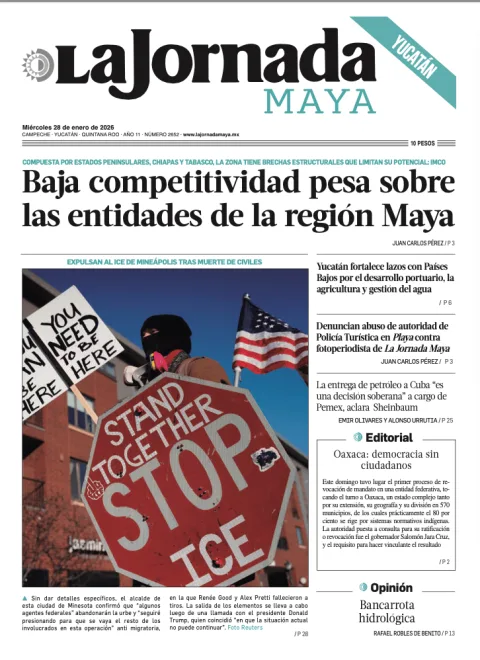 Portada de La Jornada Maya Yucatán del miércoles, 28 de enero de 2026