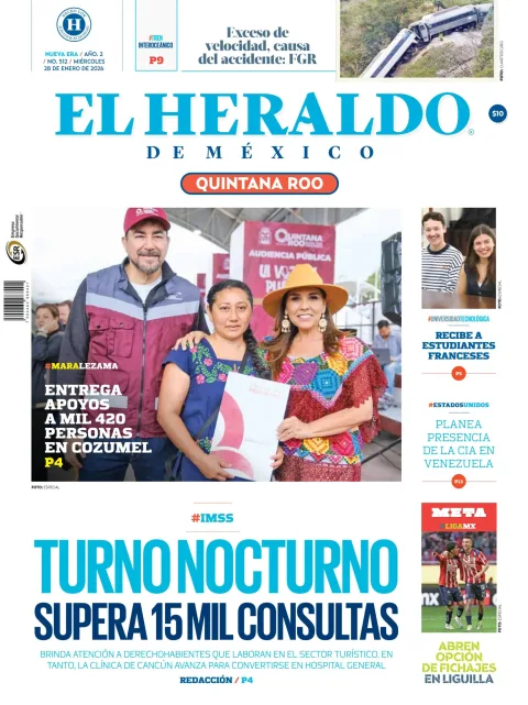 Portada de El Heraldo de Mexico - Quintana Roo