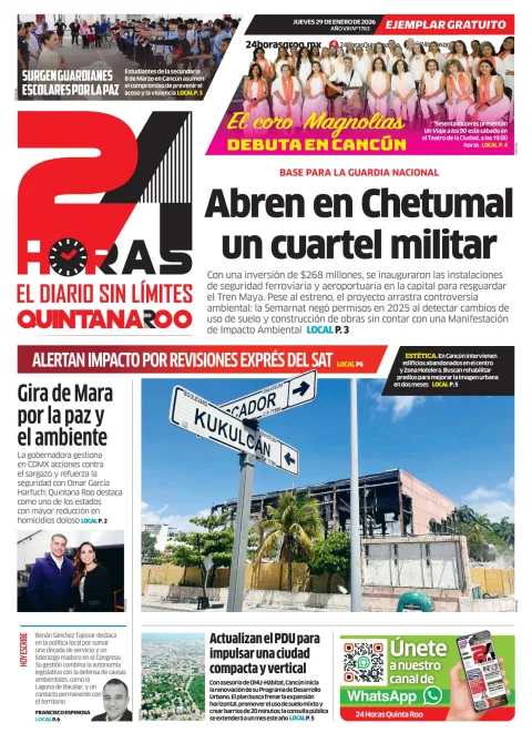 Portada de 24 Horas Quintana Roo