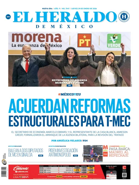 Portada de El Heraldo de Mexico