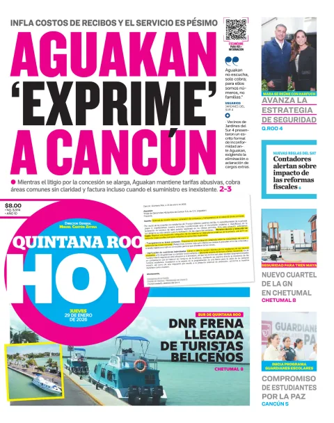 Portada de Quintana Roo Hoy (portada)