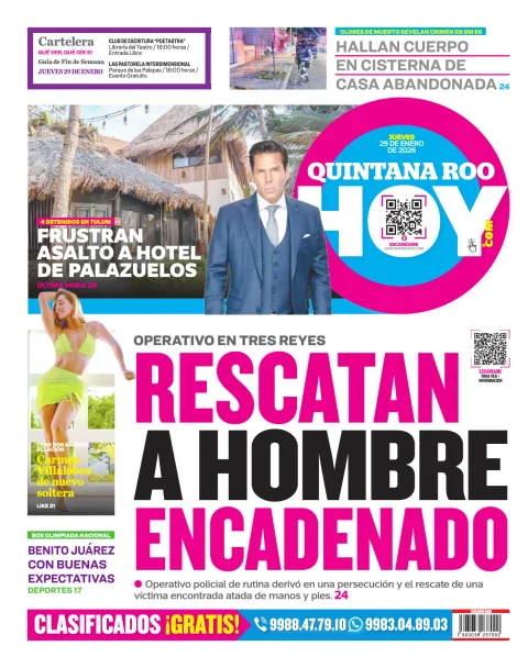 Portada de Quintana Roo Hoy (contraportada)