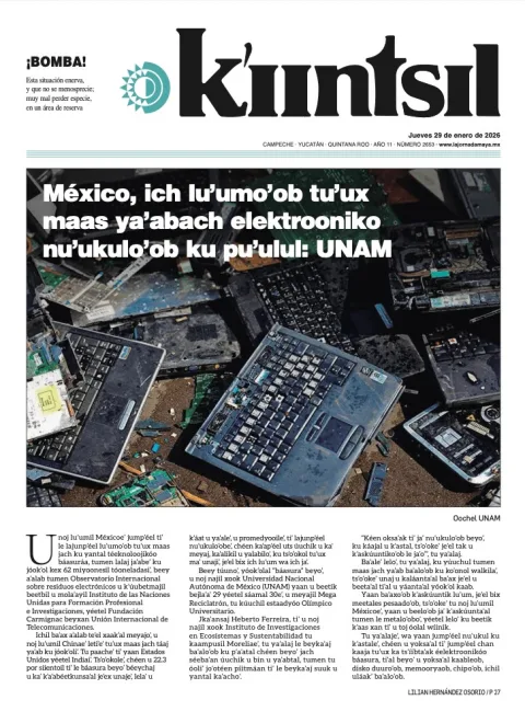Portada de La Jornada - Kiintsil del jueves, 29 de enero de 2026