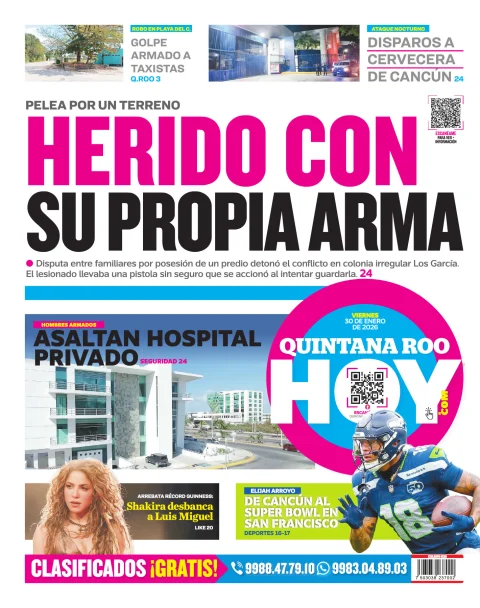 Portada de Quintana Roo Hoy (contraportada)