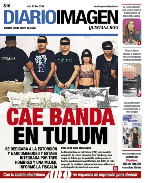 Portada de Diario Imagen Quintana Roo del viernes, 30 de enero de 2026