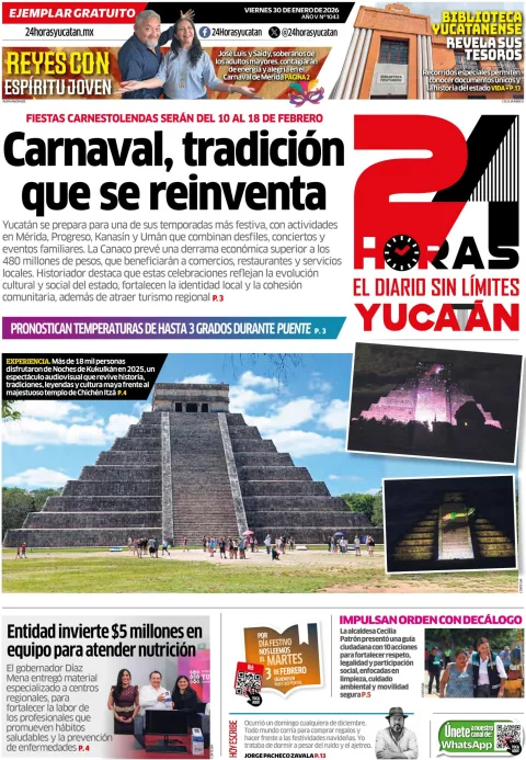 Portada de 24 Horas Yucatan