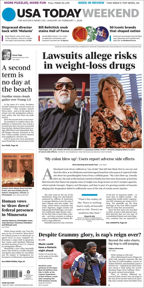 Portada de Usa Today