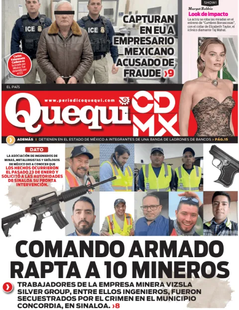 Portada de Quequi CDMX (contraportada) del viernes, 30 de enero de 2026