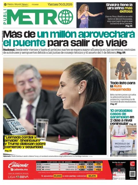 Portada de Publimetro Merida del viernes, 30 de enero de 2026