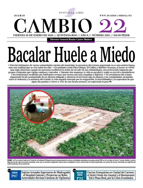 Portada de Diario Cambio 22 (portada) del viernes, 30 de enero de 2026