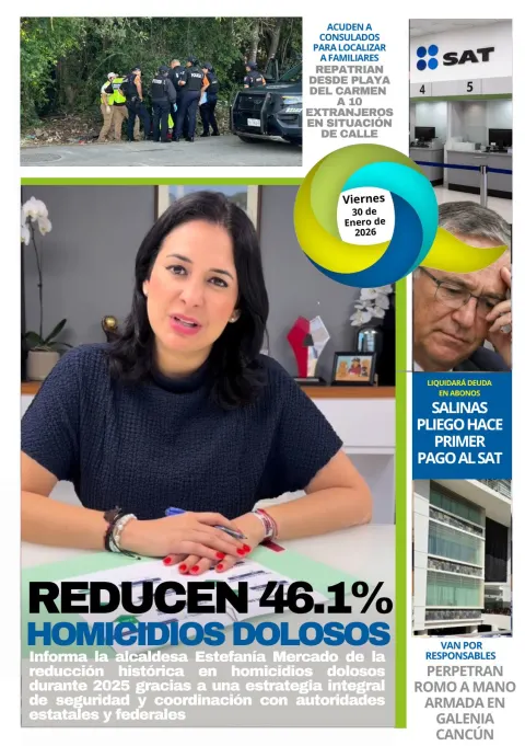 Portada de El Quintana Roo (contraportada) del 2026-01-30