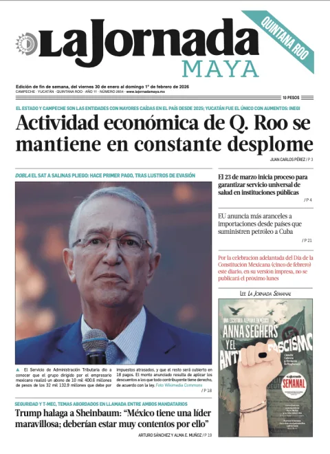 Portada de La Jornada Maya Quintana Roo del viernes, 30 de enero de 2026