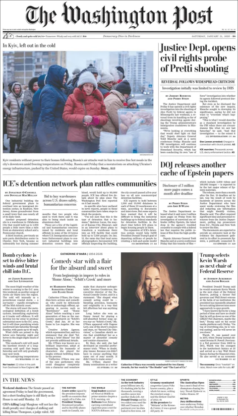Portada de The Washington Post