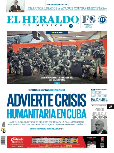 Portada de El Heraldo de Mexico