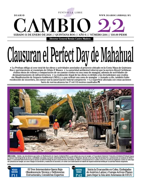 Portada de Diario Cambio 22 (contraportada)