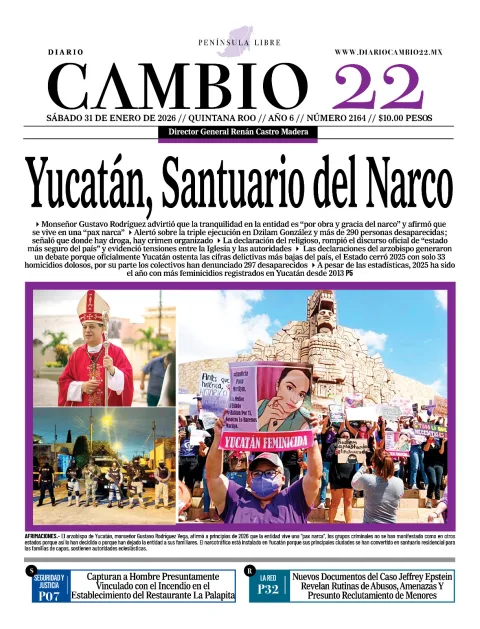 Portada de Diario Cambio 22 (portada) del sábado, 31 de enero de 2026