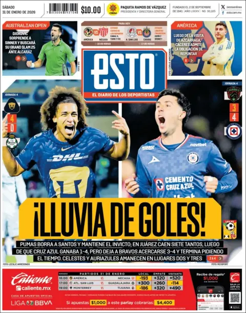 Portada de Esto del sábado, 31 de enero de 2026