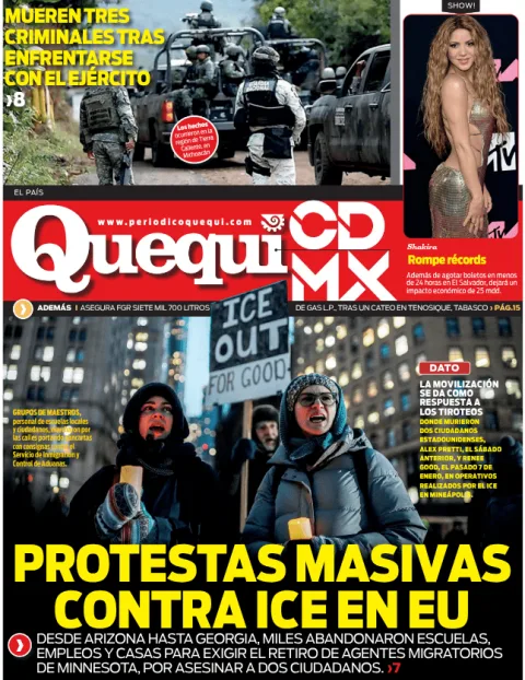 Portada de Quequi CDMX (contraportada) del sábado, 31 de enero de 2026