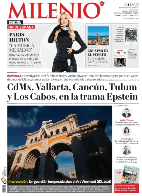 Portada de Milenio Jalisco del sábado, 31 de enero de 2026