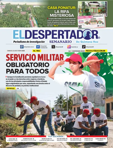 Portada de El Despertador de Quintana Roo del lunes, 2 de febrero de 2026