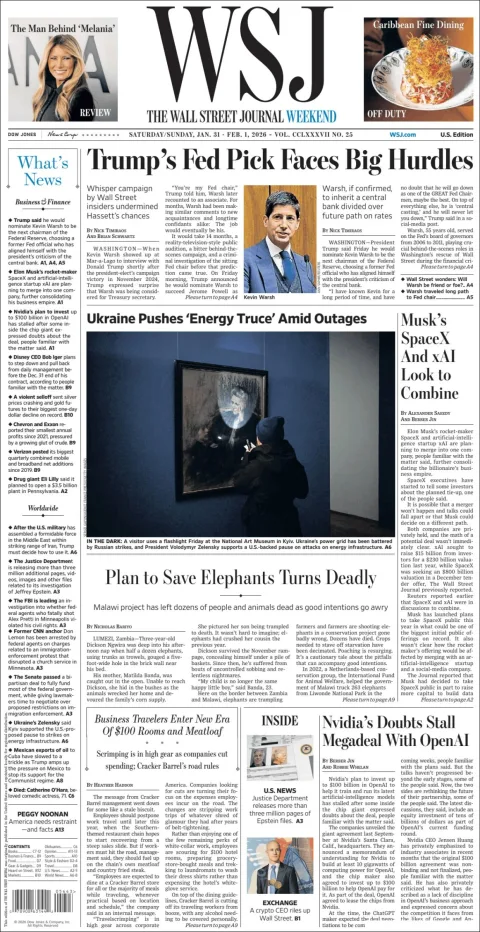 Portada de The Wall Street Journal