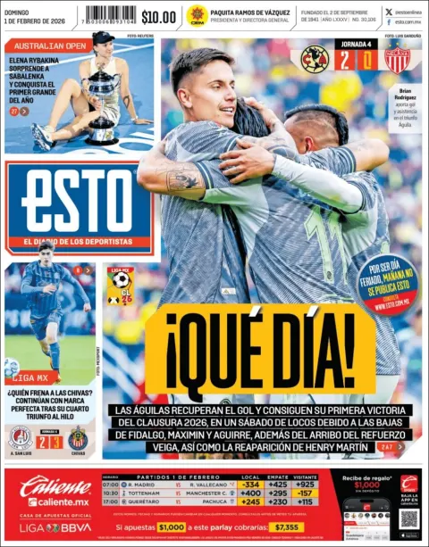 Portada de Esto del domingo, 1 de febrero de 2026