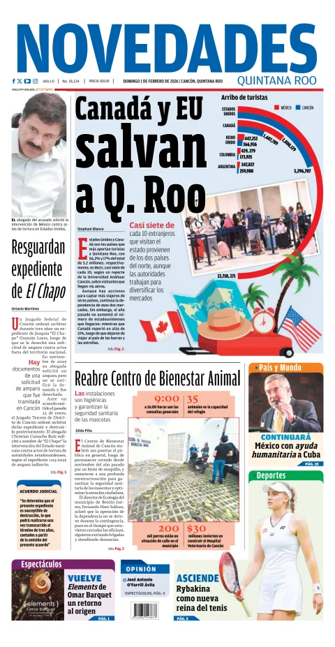 Portada de Novedades Quintana Roo