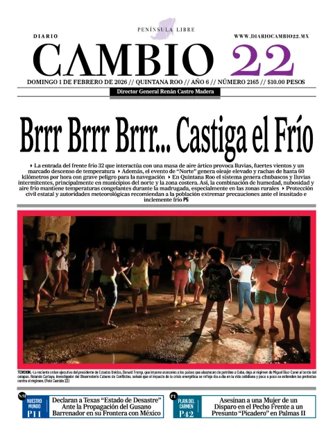 Portada de Diario Cambio 22 (contraportada)