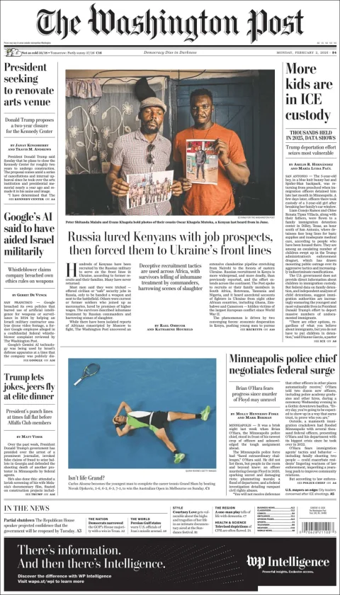 Portada de The Washington Post