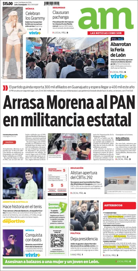 Portada de Am Corredor Industrial del lunes, 2 de febrero de 2026